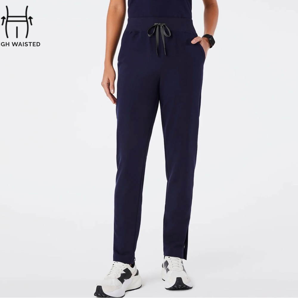 Figs High Waisted Bristol Slim Tapered Scrub Pants Navy Size XL